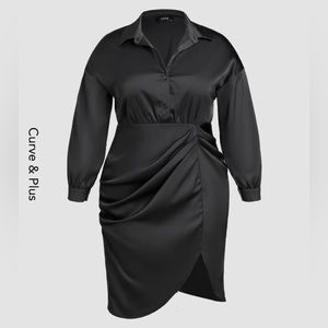 NWT Satin Collar MIDI Dress
